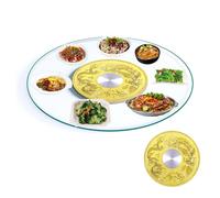 HBOOMOEM Tocadiscos De Cristal Templado，Bandeja Giratoria Redonda Transparente，De Mesa Giratorio Redondo，Adecuado Para Reuniones Familiares, Hoteles, Restaurantes, Etc.(A,85CM/33.5in)