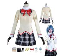 HBQC Traje de rol de anime Magical Girl'Madoka Akemi cosplay completo de traje de peluca - para adultos, de fiesta de carnaval de Halloween
