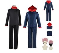 HBQC Trajes de rol de anime Juju’tsu Kai‘sen Yuji itadori cos trajes de peluca completos para adultos trajes de fiesta de carnaval de Halloween