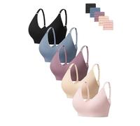 HBselect 3Pcs Sujetador sin Aros Mujer con Relleno Cómodo Minimizer Bralette Sujetador Push Up Mujer sin Costuras con Extra Extensor
