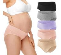 HBselect 5Pcs Bragas Embarazadas U Forma Braguitas para Premamá Cintura Bajo Bragas Maternidad