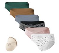 HBselect 6 Bragas Embarazadas Algodon U Forma Braguitas para Premamá Cintura Bajo Bragas Maternidad