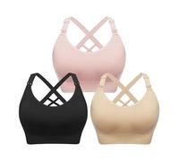 HBselect Sujetador Lactancia de Maternidad, 3Pcs Sujetador de Lactancia Sin Costuras con Extensiones