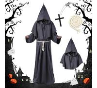 HBSFBH Disfraz de Monje Sacerdote, Halloween Túnica de Monje Capucha, Medieval Fraile Túnica, Traje de mo-nje, Disfraz Mo-nje, Dis-fraz de mo-nje de sacerdote, para Halloween, cosplay