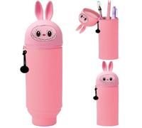 HBSFBH Estuche Escolar de Silicona Blanda 2 en 1, Estu-che de Sili-cona Extensible, Kawaii Estuche Silicona Esco-lar, Portalápices De Mesa, Estuche Escolar Extensible de Silicona Suave con Cremallera