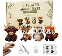 HBSFBH Kit DIY Animales 3D Con Cuentas, 3D Beaded Animal Kit, Set De Arte Y Manualidades Con Abalorios 3D Hecho A Mano, Kit Creativo Para Hacer Joyas Con Instrucciones, para Adultos, Principiantes