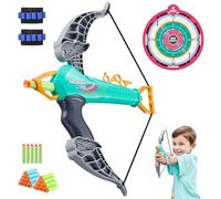 HBSFBH Set de Arco de Juguete, Arco y Flechas para Niños, Juego de Tiro Juguetes con Diana, con 25 Flechas de Ventosa, Juguetes de Interior y Exterior Juegos Regalos para Niños 4-12 Años