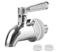 Hbsite Grifo acero inoxidable dispensador,de bebidas de acero inoxidable Grifo de cerveza Se adapta al dispensador de agua de 5/8 pulgadas Grifo de vino para jugo de reemplazo 16mm del dispensador