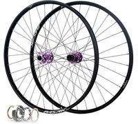 HBSSP Juego Ruedas Bicicleta Montaña 26 27,5 29 Pulgadas, Freno Disco 32H Llanta Delantera Y Trasera Ruedas MTB, Eje Pasante 142 Mm for Casete 8-12 Velocidades(Purple,29 Inch)