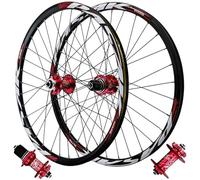 HBSSP Juego Ruedas Bicicleta MTB Llanta Bicicleta Aleación Aluminio, Bujes Casete Rueda Delantera Trasera Montaña con Rodamiento Sellado 32H for 7-12 Velocidades(Red Front+Rear,29 Inch)