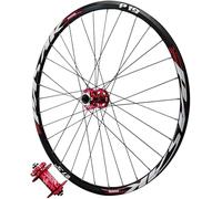 HBSSP Juego Ruedas Bicicleta MTB Llanta Bicicleta Aleación Aluminio, Bujes Casete Rueda Delantera Trasera Montaña con Rodamiento Sellado 32H for 7-12 Velocidades(Red Front Wheel,26 Inch)