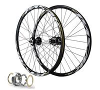 HBSSP Llanta Bicicleta Montaña 26 Pulgadas con Freno Disco 32 Radios, Rueda Delantera Y Trasera 27,5 A 29 Pulgadas, Bujes con Rodamientos Sellados QR for Cassette 7 A 11 Velocidades(Black,26 Inch)