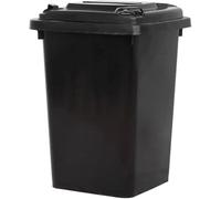 HBSSP Papelera exterior con tapa de plástico de gran capacidad, cubo de basura cilíndrico largo para clasificación exterior, 4 colores cubo de basura exterior (Negro,50L)