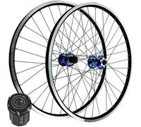 HBSSP Ruedas Bicicleta MTB 26/27,5/29 Pulgadas, Freno En V, Aleación Aluminio Doble Pared, Cubo Híbrido/llanta Bicicleta 32 Orificios for Velocidades 7/8/9/10/11/12(Blue,27.5 Inch)