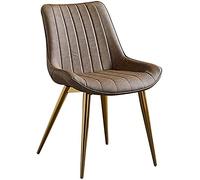 HBSSP Sedia Pranzo Imbottita Pelle Artificiale Sgabello Ferro Battuto Dorato per Soggiorno Camera Letto 1 Pezzo Sedia con Schienale(B)