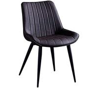 HBSSP Silla de Comedor Silla Decorativa Cocina Moderna Retro,Asiento Tapizado Piel Sintética con Patas Metal, Sala Estar para Restaurantes Casa(Dark Brown)
