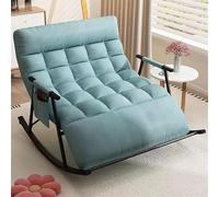 HBSSP Sillón Mecedor Moderno Gran Tamaño Sala Estar,Reclinable Doble, Ancho Y con Asiento Tapizado Cómodo For Uso Interiores(Blue)