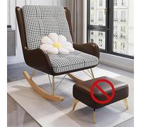 HBSSP Sillón Mecedor Sala Estar Sillón Reclinable Tapizado Cómodo con Reposapiés For Leer Y Tomar Una Siesta(Brown,No Ottoman)