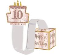 Hburirrty de cumpleaños para bricolaje, tarjeta de feliz cumpleaños, 30 bolsas transparentes, caja de regalo de dinero para mujeres