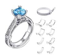HBW 8 ajustadores de anillos para anillos sueltos, hacen que el anillo sea más pequeño sin cambiar el tamaño, incluye un medidor de anillo, adecuado para todo tipo de anillos