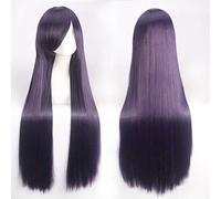 HBYLEE - 100 cm, 420 g, peluca larga y recta, para disfraz de cosplay de pelo sintético, color blanco, azul, rosa, marrón, verde, rojo, rubio y negro, pelucas para mujeres moradas [color: rubio]