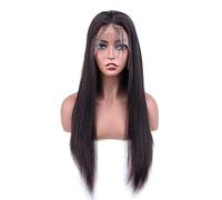 HBYLEE - 13 * 4lace frontal largo recto negro auténtico humano peluca de 28 pulgadas [Color:28inch]