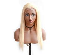 HBYLEE - 13 * 4lace frontal largo recto rubio humano peluca de 22 pulgadas [color: 55,88 cm]