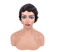 HBYLEE - 13 * 4lace frontal muy corto onda corporal peluca negra [color: negro]