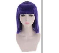 HBYLEE - 14 pulgadas recto negro blanco rosa rojo azul corto Bob pelucas para mujeres pelo sintético Anime Cosplay fiesta peluca con flequillo 8 colores púrpura [color: morado]