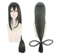HBYLEE - 80 cm My Hero Academia Asui Tsuyu verde oscuro largo recto Cosplay pelucas Baku sin héroe Cos peluca vuelos [Color:-]