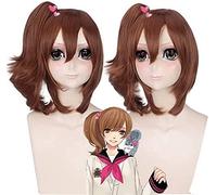 HBYLEE - Anime Brothers Conflicto Asahina Ema Brown 35 cm cola de caballo peluca corta con flequillo Cosplay maquillaje peluca divertida para mujeres vestido de fantasía [color: A1brown]