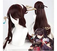 HBYLEE -Anime Coser Game Genshin Impact Beidou Cosplay pelucas largas marrones rectas peluca pelo sintético con virutas intercambiables resistente al calor [color: OneColor]