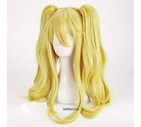 HBYLEE - Anime Coser Peluca Kakegurui Mary Saotome Meari Cosplay Pelucas Rubias Cola de Caballo Peluca de Pelo Sintético Resistente al Calor + Gorro de Peluca [Color: Rubio]