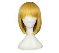 HBYLEE Anime Coser pruik Anime Ataque a Titan Armin Arlert Cosplay Amarillo Peluca Corta + Peluca Peluca Sintética Pelo Dorado Anime Fiesta Accesorios Niñas Mujeres [Color]