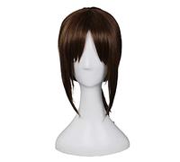 HBYLEE Anime Coser pruik Anime Ataque en Titan Ymir Cosplay Aurgelmir Peluca Marrón Medio + Peluca Gorra Pelo Sintético Halloween Fiesta Accesorios Niñas Mujeres [Color]