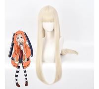 HBYLEE - Anime Coser pruik Anime Kakegurui Runa Yomozuki Cosplay Peluca Larga Pelo Rubio con Flequillo Pelo sintético resistente al calor para niñas + Peluca Tapa [Color: Onecolor]