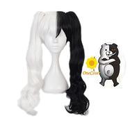 HBYLEE Anime Coser Pruik Anime Monokuma Cosplay Peluca Larga Peluca Blanca y Negra Pelo Sintético Dangan Ronpa+ Peluca Fiesta Juego de rol [Color: Onecolor]