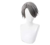 HBYLEE Anime Coser pruik Cosnoble Aesop Carl Juego de peluca Identity V Gris Cosplay Pelo Largo Gris con Llavero Colgante [Color:según plan]