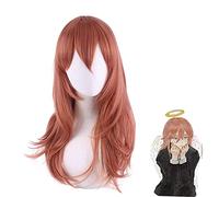 HBYLEE Anime Coser pruik Cosnoble Angel Devil Peluca Anime Motosierra Hombre Cosplay Peluca Naranja Oscuro Sintética Largo Pelo Liso [Color: Onecolor]