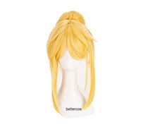 HBYLEE Anime Coser Pruik Destino Apocrypha Mordred Cosplay Pelucas 40 cm de largo Luz Dorada Resistente al Calor Peluca de Pelo Sintético + Peluca [Color:según el plan]