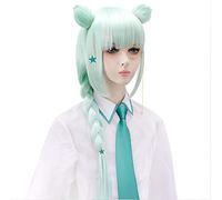 HBYLEE Anime Coser Pruik Game Arknights Verdad Cosplay Peluca, Pelo Cian Ligero Horseail Cabello Fiesta Halloween Cosplay Niña Peluca Fibra Sintética [Color:según plan]