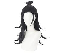HBYLEE Anime Coser pruik Geto Suguru Cosplay Peluca Anime Jujutsu Kaisen Black Half Bun Wigs con Pony Cosplay Accesorios para Mujeres Niñas con Peluca Gorra [Color]
