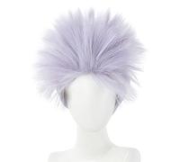 HBYLEE Anime Coser pruik Gojo Satoru Cosplay Peluca Anime Jujutsu Kaisen Lilac Pelucas cortas con Pony Cosplay Accesorios para Mujeres Niñas con gorro de peluca [Color: Onecolor]