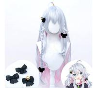 HBYLEE - Anime Coser pruik Kagura Nana Cosplay peluca gris plata degradado rosa fibra sintética peluca +accesorios para el cabello+ marca peluca neta[color: gradiente]