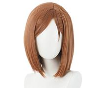 HBYLEE Anime Coser pruik Kugisaki Nobara Cosplay Peluca Anime Jujutsu Kaisen marrón pelucas cortas con flequillo Cosplay accesorios para mujeres niñas con peluca gorro [color: monocolor]