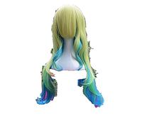 HBYLEE Anime Coser pruik Miss Kobayashi' s Dragon Maid Quetzalcoatl Lucoa Cosplay Pelucas largas onduladas Ombre resistente al calor sintético Peluca de pelo sintético + gorro de peluca [Color: