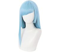 HBYLEE Anime Coser pruik Miwa Kasumi Cosplay Peluca Anime Jujutsu Kaisen Mixta Azul Largo Pelucas Rectas con Pony Cosplay Accesorios para Mujeres Niñas con Gorro de Peluca [Color]