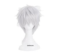 HBYLEE Anime Coser pruik Tokyo Ghoul Kaneki Ken Cosplay Pelucas cortas de plata blanca resistente al calor sintético peluca + peluca gorra [color: Onecolor]