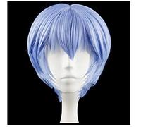 HBYLEE Anime EVA Ayanami Rei Cosplay Wig Short Light Blue Heat Resistant Synthetic Hair Wig + Wig Cap [Color:Según planeo]