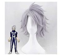HBYLEE - Anime My Hero Academia TetsUtetsu TetsUtetsu 32 cm Gris Cosplay Peluca Boku No Hero Academia Cosplay Hair TetsUtetsu Peluca + Peluca Tapa Vuelos [Color: Gris]